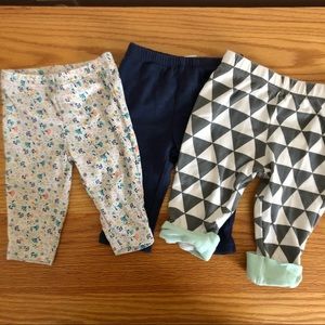 3 Baby Girl Leggings Size 3-6 Months